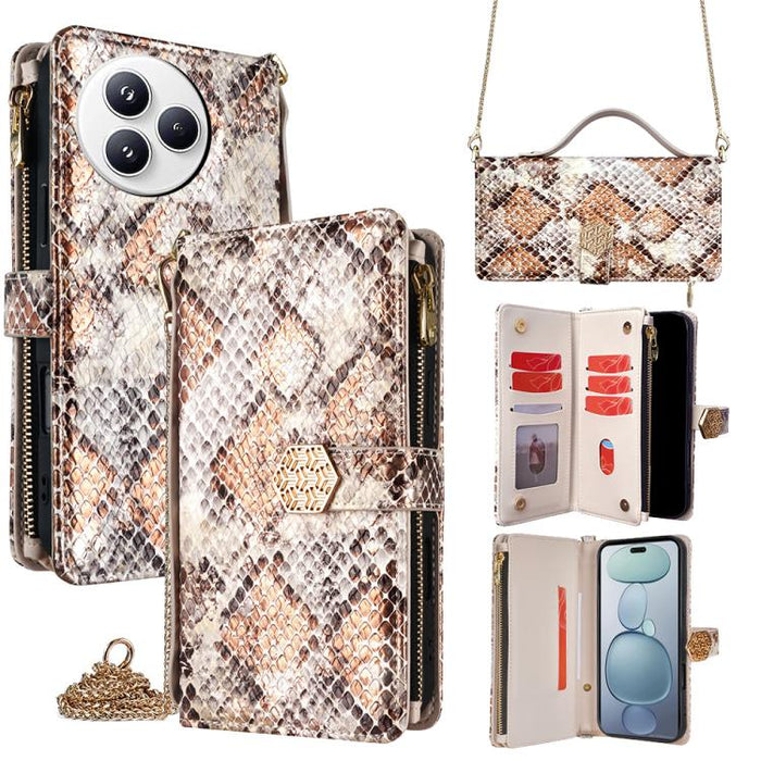 Funda para teléfono de piel con textura de serpiente y asa cruzada, For Xiaomi 17 Ultra, For Xiaomi 17 Pro Max, For Xiaomi 17 Pro, For Xiaomi 17, For Xiaomi Civi 5 Pro 5G, For Xiaomi 15 Ultra, For Xiaomi 14T Pro 5G, For Xiaomi 14T 5G