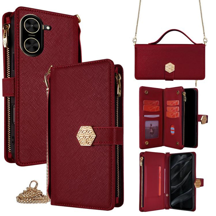 Funda para teléfono de cuero con textura cruzada y asa cruzada, For Redmi A7 Pro 171mm / Poco C85x 5G, For Redmi Turbo 5 Max 5G / Poco X8 Pro Max 5G, For Redmi Turbo 5 5G / Poco X8 Pro 5G, For Redmi K90 Pro Max 5G / Poco F8 Ultra                       ...