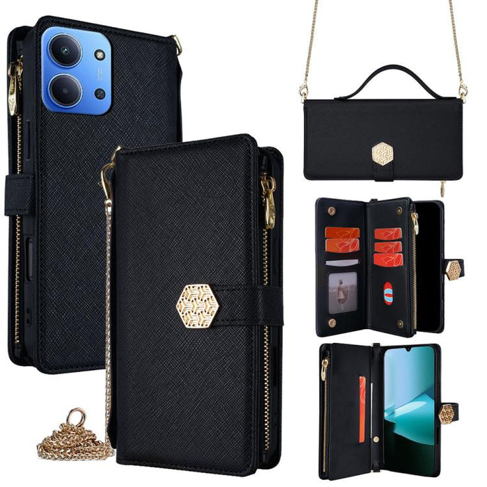 Funda para teléfono de cuero con textura cruzada y asa cruzada, For Redmi A7 Pro 171mm / Poco C85x 5G, For Redmi Turbo 5 Max 5G / Poco X8 Pro Max 5G, For Redmi Turbo 5 5G / Poco X8 Pro 5G, For Redmi K90 Pro Max 5G / Poco F8 Ultra                       ...