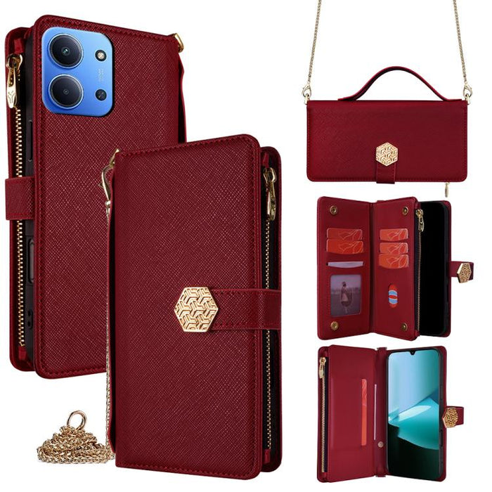Funda para teléfono de cuero con textura cruzada y asa cruzada, For Redmi A7 Pro 171mm / Poco C85x 5G, For Redmi Turbo 5 Max 5G / Poco X8 Pro Max 5G, For Redmi Turbo 5 5G / Poco X8 Pro 5G, For Redmi K90 Pro Max 5G / Poco F8 Ultra                       ...
