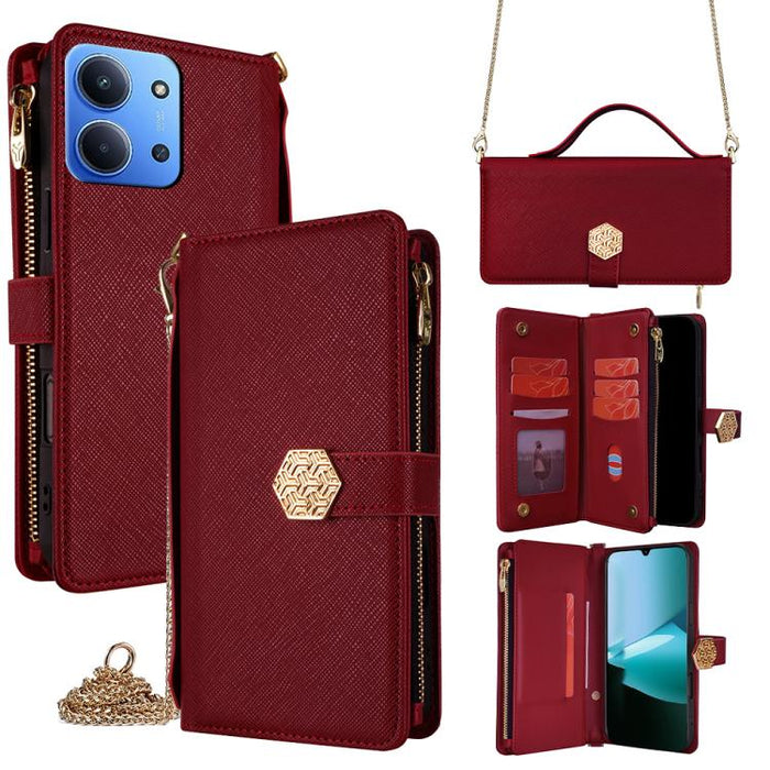Funda para teléfono de cuero con textura cruzada y asa cruzada, For Redmi A7 Pro 171mm / Poco C85x 5G, For Redmi Turbo 5 Max 5G / Poco X8 Pro Max 5G, For Redmi Turbo 5 5G / Poco X8 Pro 5G, For Redmi K90 Pro Max 5G / Poco F8 Ultra                       ...
