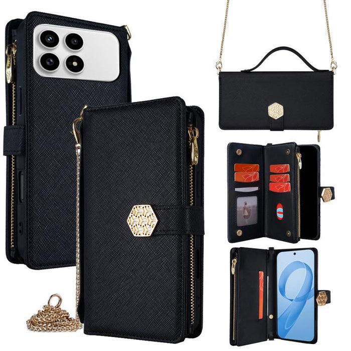 Funda para teléfono de cuero con textura cruzada y asa cruzada, For Redmi A7 Pro 171mm / Poco C85x 5G, For Redmi Turbo 5 Max 5G / Poco X8 Pro Max 5G, For Redmi Turbo 5 5G / Poco X8 Pro 5G, For Redmi K90 Pro Max 5G / Poco F8 Ultra                       ...