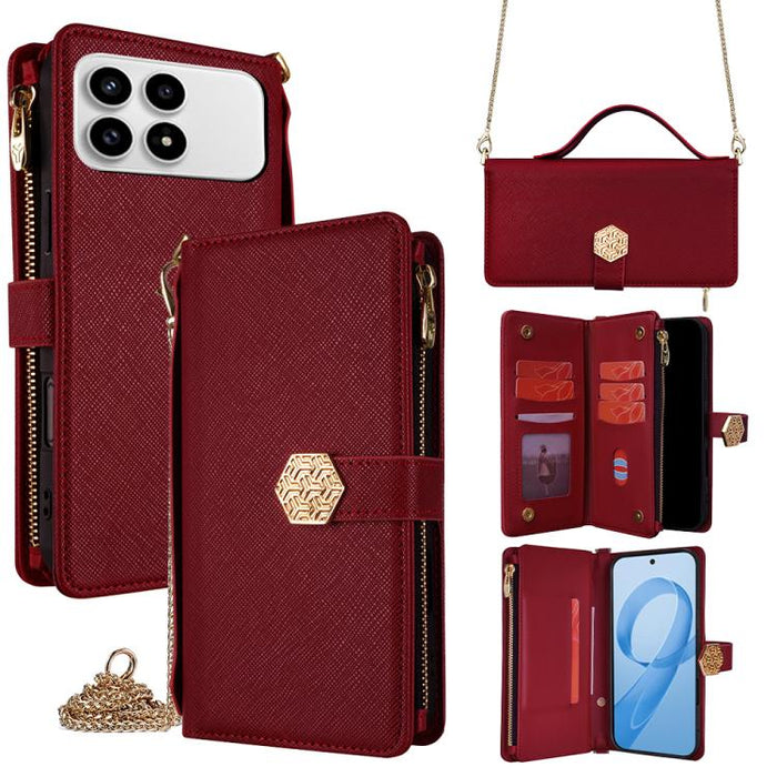 Funda para teléfono de cuero con textura cruzada y asa cruzada, For Redmi A7 Pro 171mm / Poco C85x 5G, For Redmi Turbo 5 Max 5G / Poco X8 Pro Max 5G, For Redmi Turbo 5 5G / Poco X8 Pro 5G, For Redmi K90 Pro Max 5G / Poco F8 Ultra                       ...