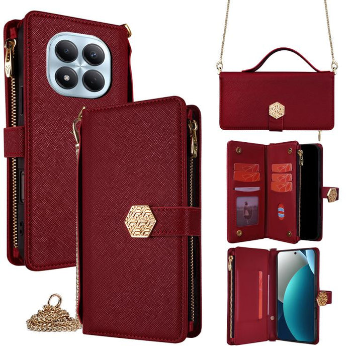Funda para teléfono de cuero con textura cruzada y asa cruzada, For Redmi A7 Pro 171mm / Poco C85x 5G, For Redmi Turbo 5 Max 5G / Poco X8 Pro Max 5G, For Redmi Turbo 5 5G / Poco X8 Pro 5G, For Redmi K90 Pro Max 5G / Poco F8 Ultra                       ...