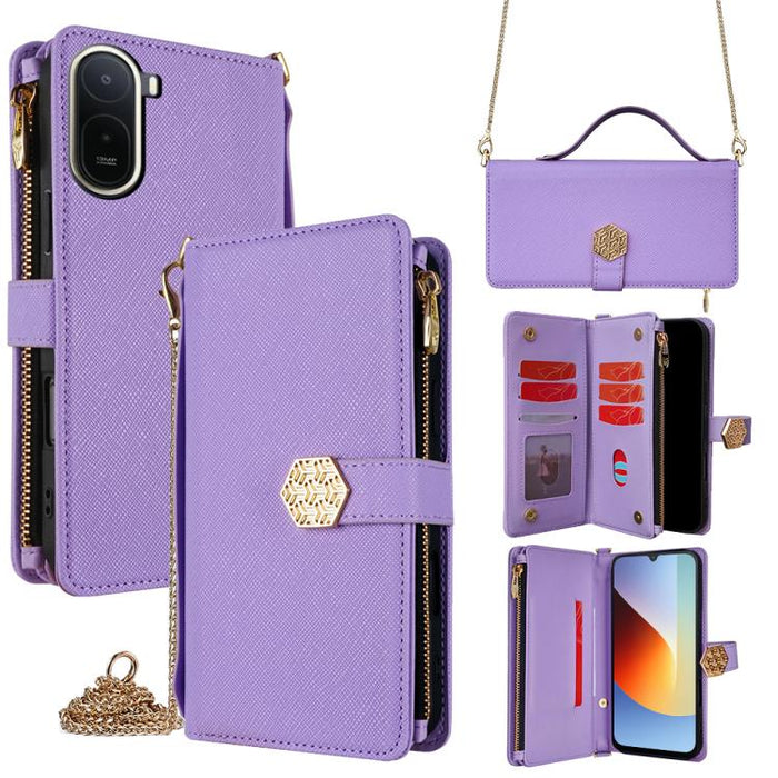 Funda para teléfono de cuero con textura cruzada y asa cruzada, For Redmi A7 Pro 171mm / Poco C85x 5G, For Redmi Turbo 5 Max 5G / Poco X8 Pro Max 5G, For Redmi Turbo 5 5G / Poco X8 Pro 5G, For Redmi K90 Pro Max 5G / Poco F8 Ultra                       ...