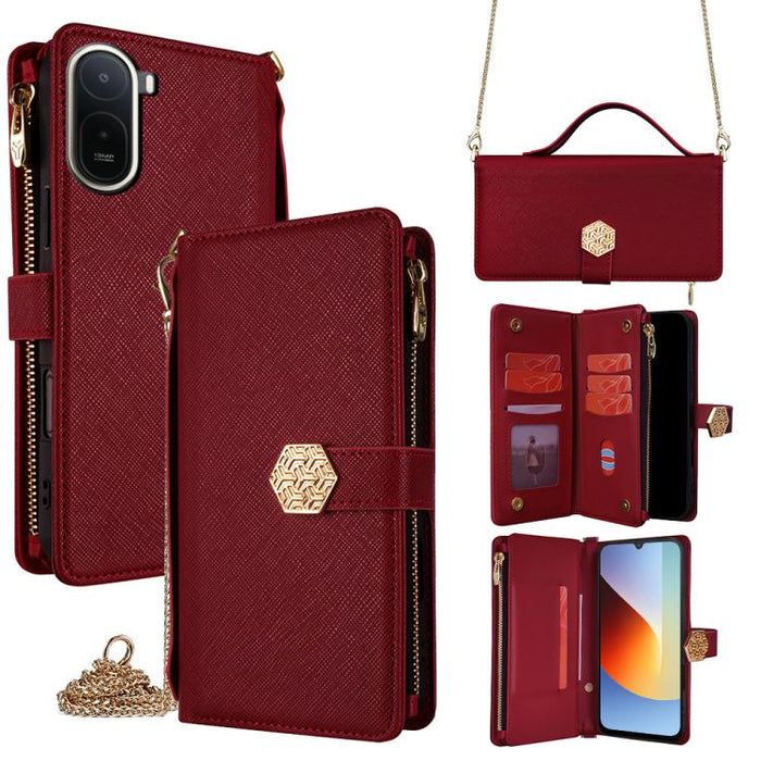 Funda para teléfono de cuero con textura cruzada y asa cruzada, For Redmi A7 Pro 171mm / Poco C85x 5G, For Redmi Turbo 5 Max 5G / Poco X8 Pro Max 5G, For Redmi Turbo 5 5G / Poco X8 Pro 5G, For Redmi K90 Pro Max 5G / Poco F8 Ultra                       ...