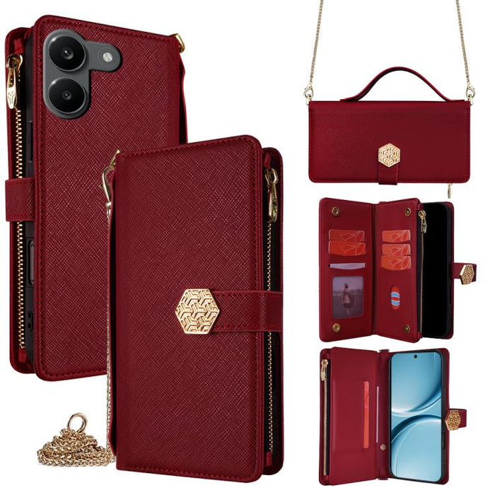 Funda para teléfono de cuero con textura cruzada y asa cruzada, For Redmi A7 Pro 171mm / Poco C85x 5G, For Redmi Turbo 5 Max 5G / Poco X8 Pro Max 5G, For Redmi Turbo 5 5G / Poco X8 Pro 5G, For Redmi K90 Pro Max 5G / Poco F8 Ultra                       ...