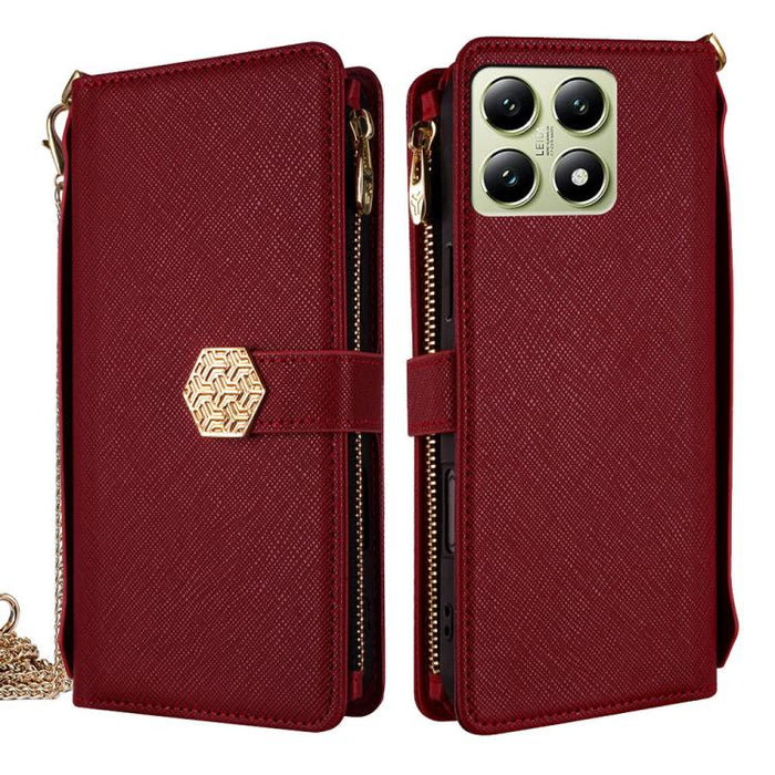 Funda para teléfono de cuero con textura cruzada y asa cruzada, For Xiaomi 17 Ultra, For Xiaomi 17 Pro Max, For Xiaomi 17 Pro, For Xiaomi 17, For Xiaomi Civi 5 Pro 5G, For Xiaomi 15 Ultra, For Xiaomi 14T Pro 5G, For Xiaomi 14T 5G