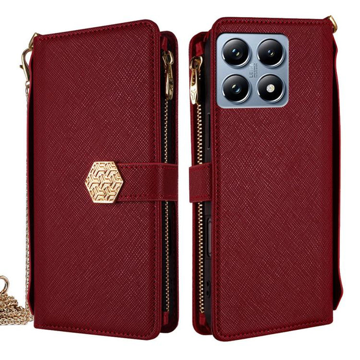 Funda para teléfono de cuero con textura cruzada y asa cruzada, For Xiaomi 17 Ultra, For Xiaomi 17 Pro Max, For Xiaomi 17 Pro, For Xiaomi 17, For Xiaomi Civi 5 Pro 5G, For Xiaomi 15 Ultra, For Xiaomi 14T Pro 5G, For Xiaomi 14T 5G