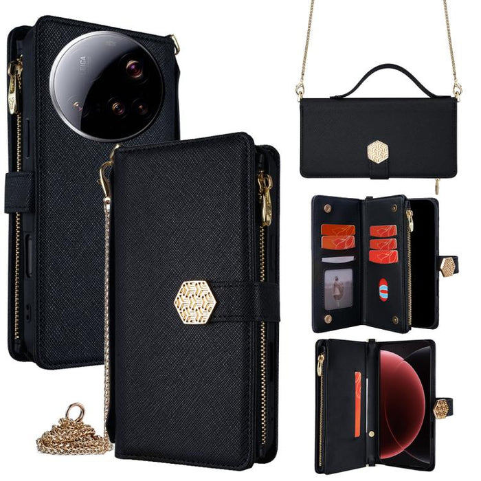 Funda para teléfono de cuero con textura cruzada y asa cruzada, For Xiaomi 17 Ultra, For Xiaomi 17 Pro Max, For Xiaomi 17 Pro, For Xiaomi 17, For Xiaomi Civi 5 Pro 5G, For Xiaomi 15 Ultra, For Xiaomi 14T Pro 5G, For Xiaomi 14T 5G