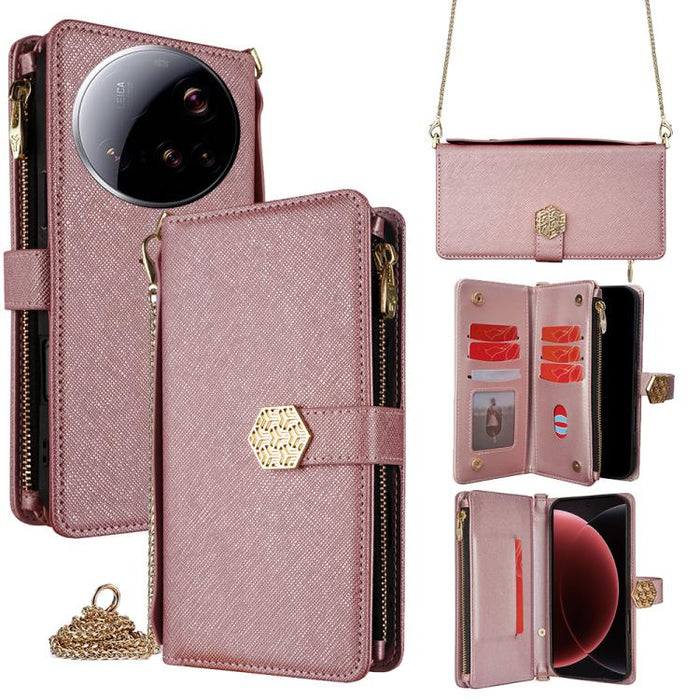 Funda para teléfono de cuero con textura cruzada y asa cruzada, For Xiaomi 17 Ultra, For Xiaomi 17 Pro Max, For Xiaomi 17 Pro, For Xiaomi 17, For Xiaomi Civi 5 Pro 5G, For Xiaomi 15 Ultra, For Xiaomi 14T Pro 5G, For Xiaomi 14T 5G
