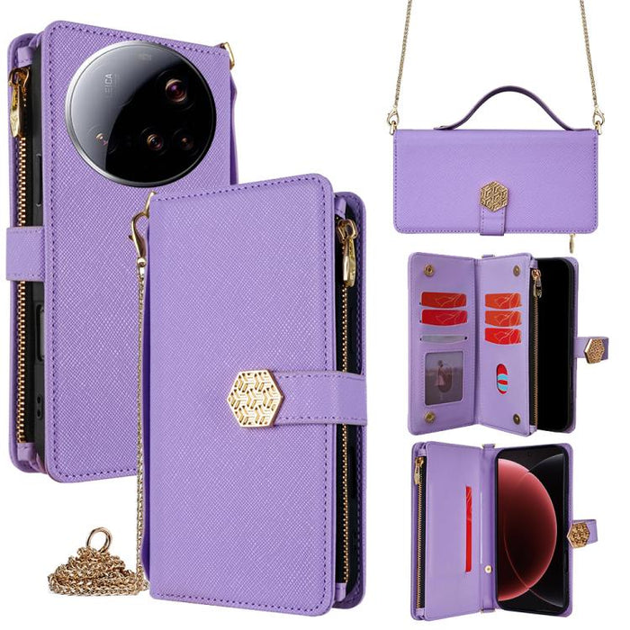 Funda para teléfono de cuero con textura cruzada y asa cruzada, For Xiaomi 17 Ultra, For Xiaomi 17 Pro Max, For Xiaomi 17 Pro, For Xiaomi 17, For Xiaomi Civi 5 Pro 5G, For Xiaomi 15 Ultra, For Xiaomi 14T Pro 5G, For Xiaomi 14T 5G