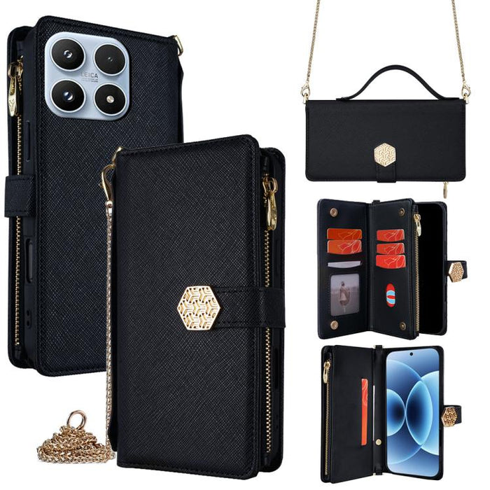 Funda para teléfono de cuero con textura cruzada y asa cruzada, For Xiaomi 17 Ultra, For Xiaomi 17 Pro Max, For Xiaomi 17 Pro, For Xiaomi 17, For Xiaomi Civi 5 Pro 5G, For Xiaomi 15 Ultra, For Xiaomi 14T Pro 5G, For Xiaomi 14T 5G