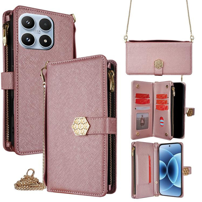 Funda para teléfono de cuero con textura cruzada y asa cruzada, For Xiaomi 17 Ultra, For Xiaomi 17 Pro Max, For Xiaomi 17 Pro, For Xiaomi 17, For Xiaomi Civi 5 Pro 5G, For Xiaomi 15 Ultra, For Xiaomi 14T Pro 5G, For Xiaomi 14T 5G