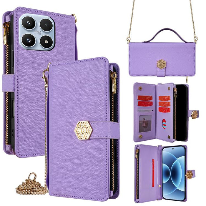 Funda para teléfono de cuero con textura cruzada y asa cruzada, For Xiaomi 17 Ultra, For Xiaomi 17 Pro Max, For Xiaomi 17 Pro, For Xiaomi 17, For Xiaomi Civi 5 Pro 5G, For Xiaomi 15 Ultra, For Xiaomi 14T Pro 5G, For Xiaomi 14T 5G