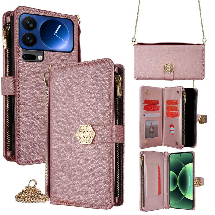 Funda para teléfono de cuero con textura cruzada y asa cruzada, For Xiaomi 17 Ultra, For Xiaomi 17 Pro Max, For Xiaomi 17 Pro, For Xiaomi 17, For Xiaomi Civi 5 Pro 5G, For Xiaomi 15 Ultra, For Xiaomi 14T Pro 5G, For Xiaomi 14T 5G