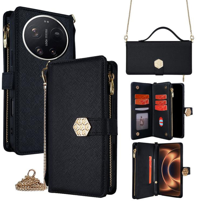 Funda para teléfono de cuero con textura cruzada y asa cruzada, For Xiaomi 17 Ultra, For Xiaomi 17 Pro Max, For Xiaomi 17 Pro, For Xiaomi 17, For Xiaomi Civi 5 Pro 5G, For Xiaomi 15 Ultra, For Xiaomi 14T Pro 5G, For Xiaomi 14T 5G