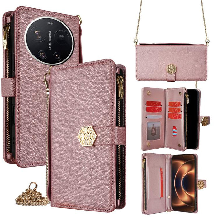 Funda para teléfono de cuero con textura cruzada y asa cruzada, For Xiaomi 17 Ultra, For Xiaomi 17 Pro Max, For Xiaomi 17 Pro, For Xiaomi 17, For Xiaomi Civi 5 Pro 5G, For Xiaomi 15 Ultra, For Xiaomi 14T Pro 5G, For Xiaomi 14T 5G