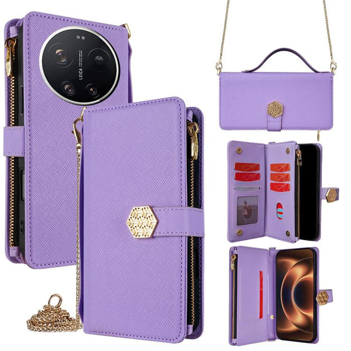 Funda para teléfono de cuero con textura cruzada y asa cruzada, For Xiaomi 17 Ultra, For Xiaomi 17 Pro Max, For Xiaomi 17 Pro, For Xiaomi 17, For Xiaomi Civi 5 Pro 5G, For Xiaomi 15 Ultra, For Xiaomi 14T Pro 5G, For Xiaomi 14T 5G
