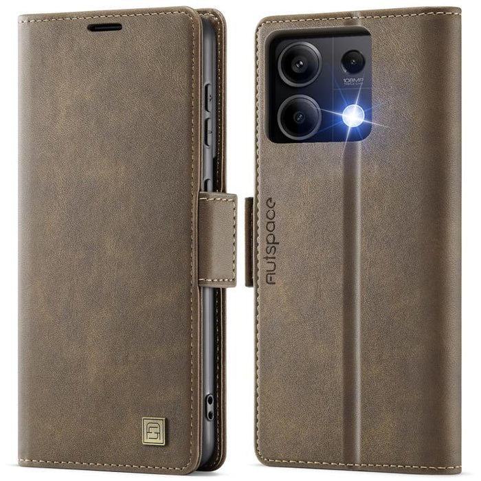 Funda de cuero para teléfono AutSpace A11 con hebilla lateral MagSafe magnética RFID, For Redmi A5 4G 173.3mm, For Redmi Note 14 4G 164.84mm, For Redmi 14C 5G, For Redmi Note 14 Pro 4G, For Redmi Note 14 4G 163.25mm, For Redmi Note 14 Pro 5G           ...