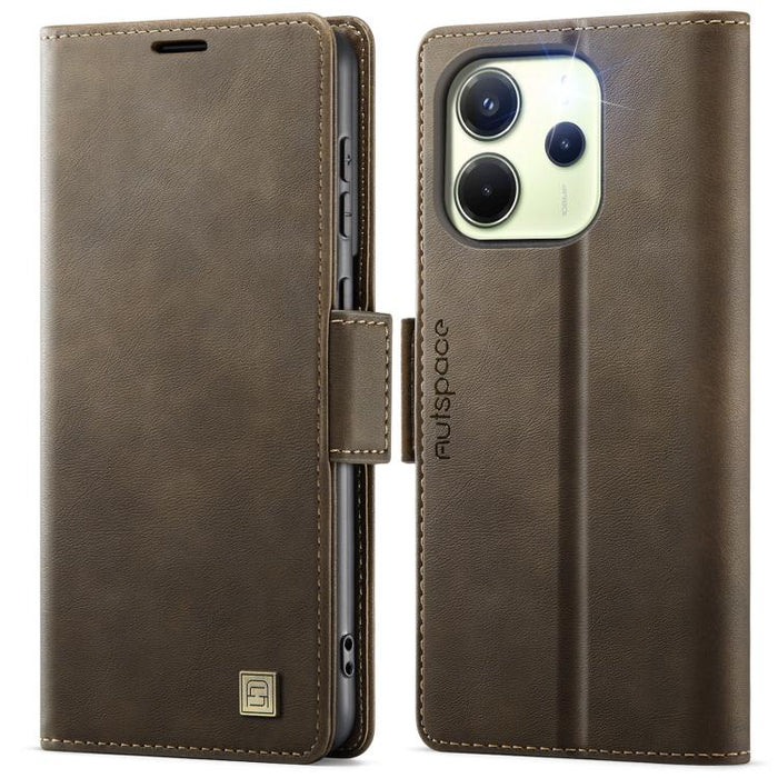 Funda de cuero para teléfono AutSpace A11 con hebilla lateral MagSafe magnética RFID, For Redmi A5 4G 173.3mm, For Redmi Note 14 4G 164.84mm, For Redmi 14C 5G, For Redmi Note 14 Pro 4G, For Redmi Note 14 4G 163.25mm, For Redmi Note 14 Pro 5G           ...