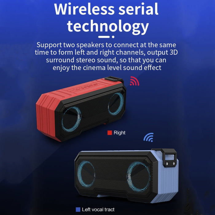 Altavoz Bluetooth inalámbrico X8 Subwoofer de luz de color impermeable IPX7