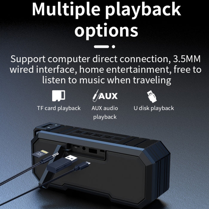 Altavoz Bluetooth inalámbrico X8 Subwoofer de luz de color impermeable IPX7