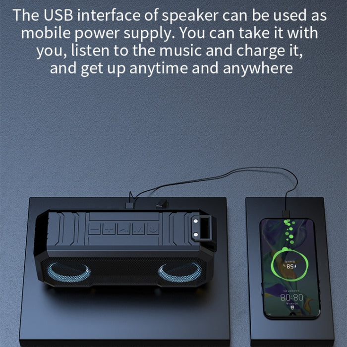 Altavoz Bluetooth inalámbrico X8 Subwoofer de luz de color impermeable IPX7