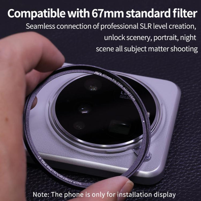 Anillo adaptador de lente de cámara de aluminio JSR para funda de teléfono, For Xiaomi 15 Ultra Gilded Gray