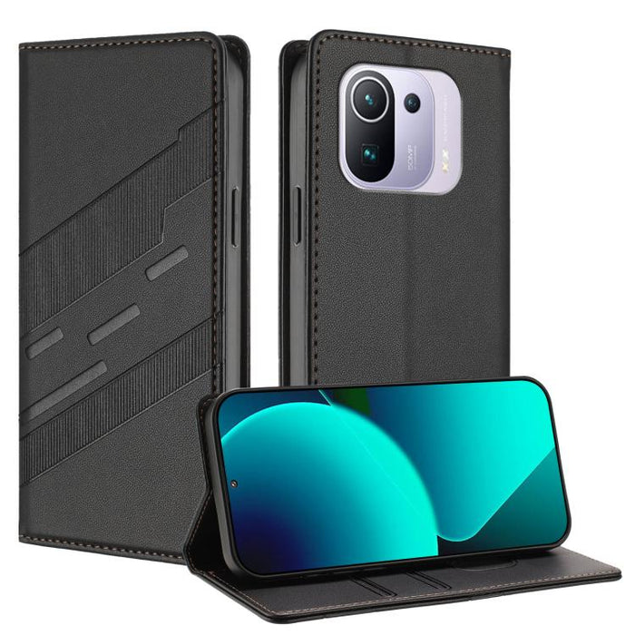 Cartera multifuncional con relieve y funda de cuero estilo retro para teléfono, For Xiaomi Mi 11 Pro