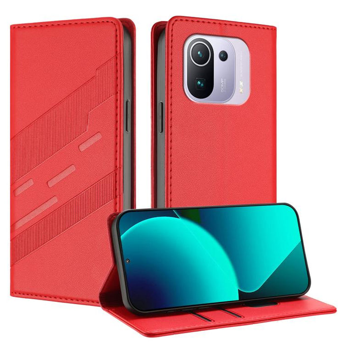 Cartera multifuncional con relieve y funda de cuero estilo retro para teléfono, For Xiaomi Mi 11 Pro