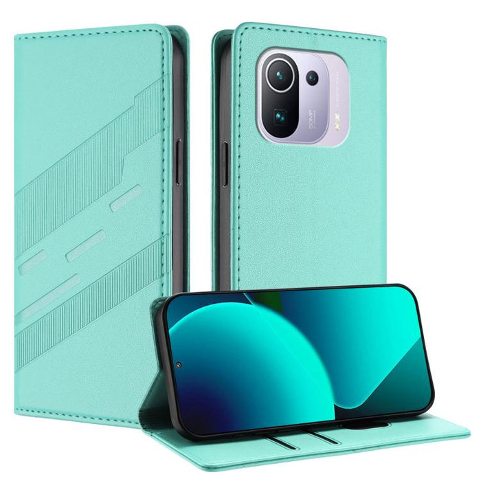Cartera multifuncional con relieve y funda de cuero estilo retro para teléfono, For Xiaomi Mi 11 Pro