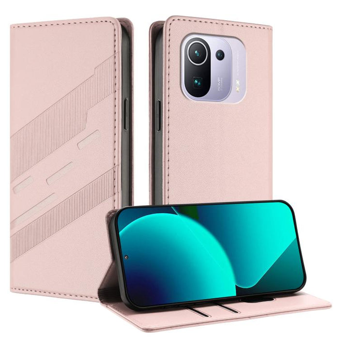 Cartera multifuncional con relieve y funda de cuero estilo retro para teléfono, For Xiaomi Mi 11 Pro