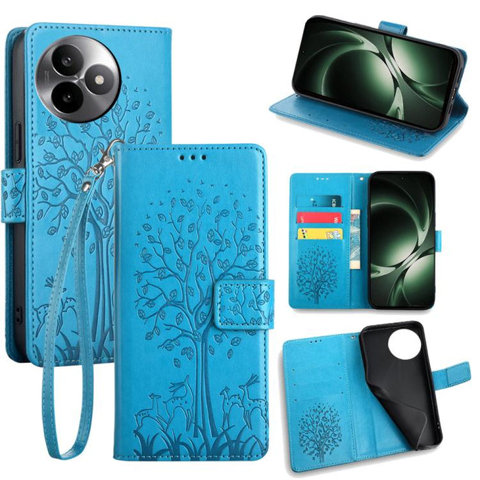 Funda de teléfono de cuero con relieve de árbol y ciervo, For Redmi A7 Pro 171mm / Poco C85x 5G, For Redmi Turbo 5 Max 5G / Poco X8 Pro Max 5G, For Redmi Turbo 5 5G / Poco X8 Pro 5G, For Redmi K90 Pro Max / Poco F8 Ultra, For Redmi Note 15 Pro 4G 163.3...