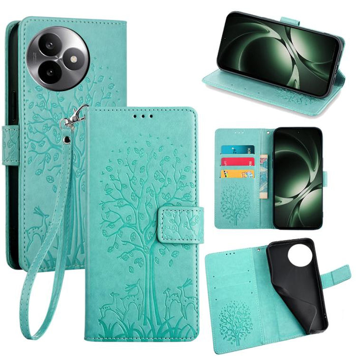Funda de teléfono de cuero con relieve de árbol y ciervo, For Redmi A7 Pro 171mm / Poco C85x 5G, For Redmi Turbo 5 Max 5G / Poco X8 Pro Max 5G, For Redmi Turbo 5 5G / Poco X8 Pro 5G, For Redmi K90 Pro Max / Poco F8 Ultra, For Redmi Note 15 Pro 4G 163.3...