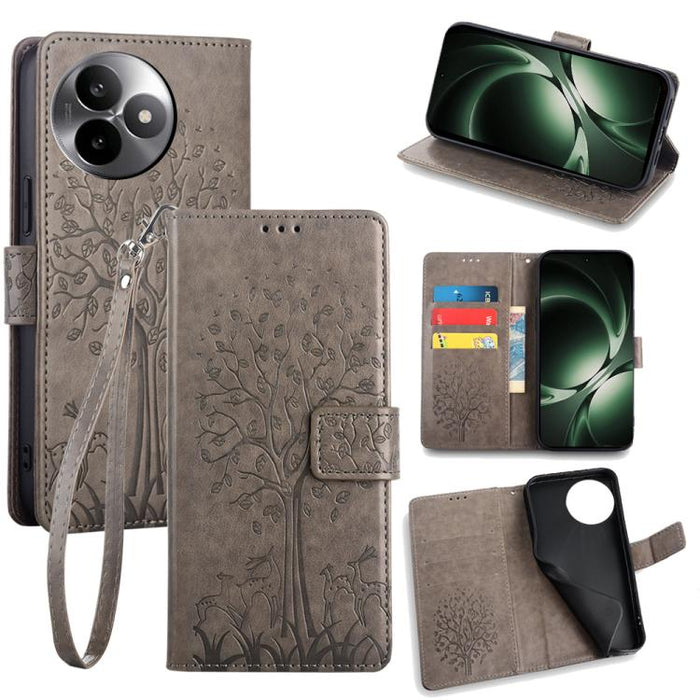 Funda de teléfono de cuero con relieve de árbol y ciervo, For Redmi A7 Pro 171mm / Poco C85x 5G, For Redmi Turbo 5 Max 5G / Poco X8 Pro Max 5G, For Redmi Turbo 5 5G / Poco X8 Pro 5G, For Redmi K90 Pro Max / Poco F8 Ultra, For Redmi Note 15 Pro 4G 163.3...