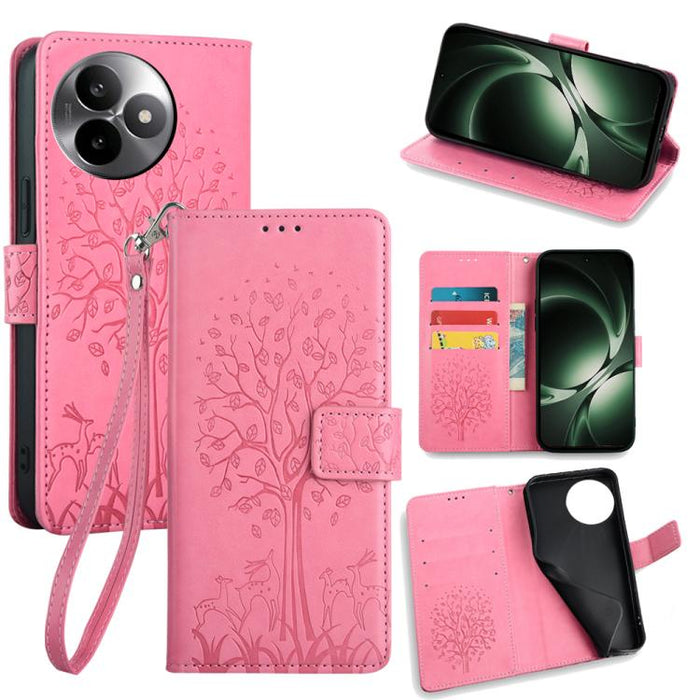 Funda de teléfono de cuero con relieve de árbol y ciervo, For Redmi A7 Pro 171mm / Poco C85x 5G, For Redmi Turbo 5 Max 5G / Poco X8 Pro Max 5G, For Redmi Turbo 5 5G / Poco X8 Pro 5G, For Redmi K90 Pro Max / Poco F8 Ultra, For Redmi Note 15 Pro 4G 163.3...