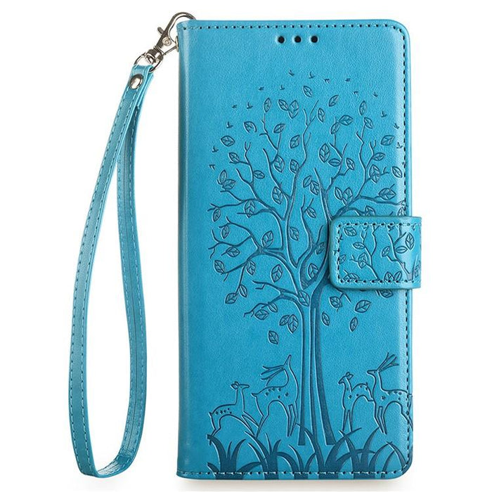 Funda de teléfono de cuero con relieve de árbol y ciervo, For Redmi A7 Pro 171mm / Poco C85x 5G, For Redmi Turbo 5 Max 5G / Poco X8 Pro Max 5G, For Redmi Turbo 5 5G / Poco X8 Pro 5G, For Redmi K90 Pro Max / Poco F8 Ultra, For Redmi Note 15 Pro 4G 163.3...