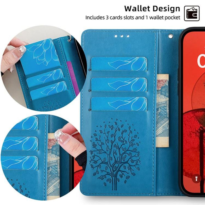 Funda de teléfono de cuero con relieve de árbol y ciervo, For Redmi A7 Pro 171mm / Poco C85x 5G, For Redmi Turbo 5 Max 5G / Poco X8 Pro Max 5G, For Redmi Turbo 5 5G / Poco X8 Pro 5G, For Redmi K90 Pro Max / Poco F8 Ultra, For Redmi Note 15 Pro 4G 163.3...