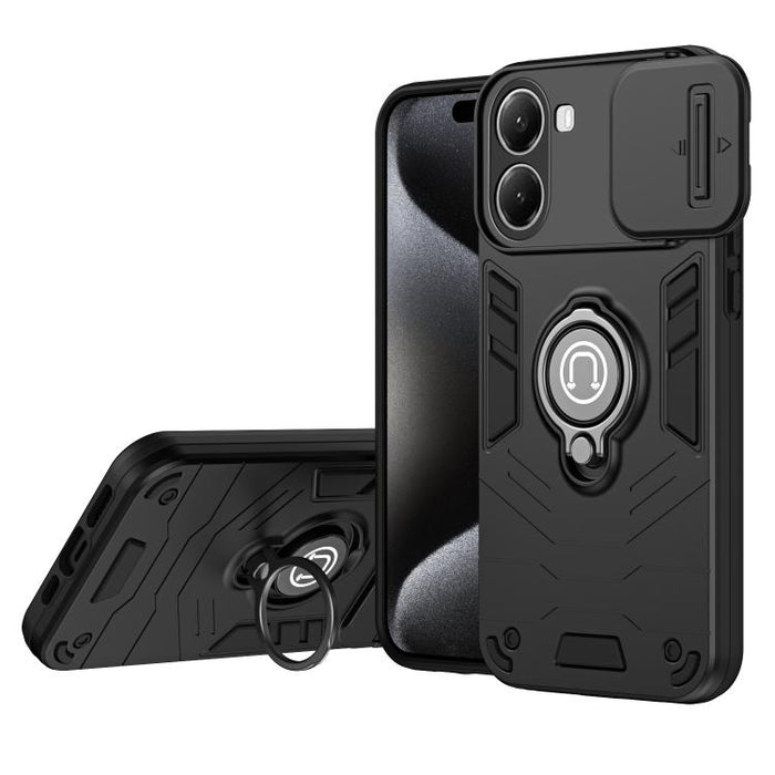 Funda para teléfono Camshield con soporte de anillo, For Redmi 15C 5G / 4G Global 171mm / Poco C85 4G, For Xiaomi 15T Pro 5G, For Xiaomi 15T 5G, For Xiaomi Poco C71 / Redmi A5 4G 171.7mm, For Xiaomi Poco X7 Pro