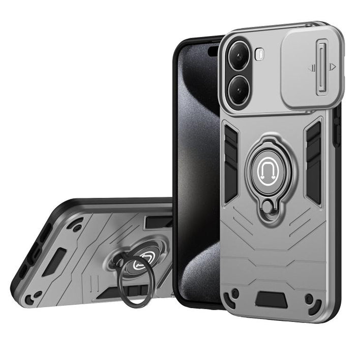 Funda para teléfono Camshield con soporte de anillo, For Redmi 15C 5G / 4G Global 171mm / Poco C85 4G, For Xiaomi 15T Pro 5G, For Xiaomi 15T 5G, For Xiaomi Poco C71 / Redmi A5 4G 171.7mm, For Xiaomi Poco X7 Pro