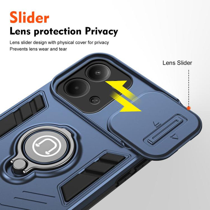 Funda para teléfono Camshield con soporte de anillo, For Redmi 15C 5G / 4G Global 171mm / Poco C85 4G, For Xiaomi 15T Pro 5G, For Xiaomi 15T 5G, For Xiaomi Poco C71 / Redmi A5 4G 171.7mm, For Xiaomi Poco X7 Pro