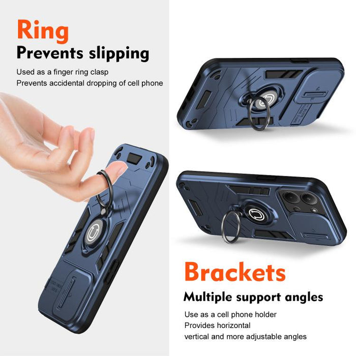 Funda para teléfono Camshield con soporte de anillo, For Redmi 15C 5G / 4G Global 171mm / Poco C85 4G, For Xiaomi 15T Pro 5G, For Xiaomi 15T 5G, For Xiaomi Poco C71 / Redmi A5 4G 171.7mm, For Xiaomi Poco X7 Pro