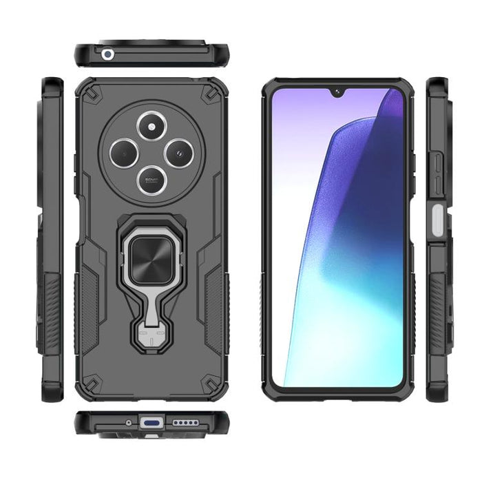 Funda híbrida de TPU y PC con soporte metálico para teléfono, For Redmi 14C 4G