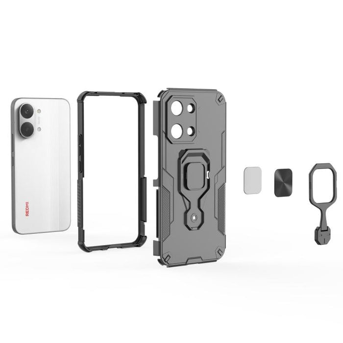 Funda híbrida de TPU y PC con soporte metálico para teléfono, For Redmi Turbo 5 Max / Poco X8 Pro Max, For Redmi Turbo 5 / Poco X8 Pro 5G, For Redmi Note 15 Pro+ 5G 163.3mm, For Redmi Note 15 5G / 4G Global 164mm, For Redmi Note 15 Pro 4G Global 163.2m...