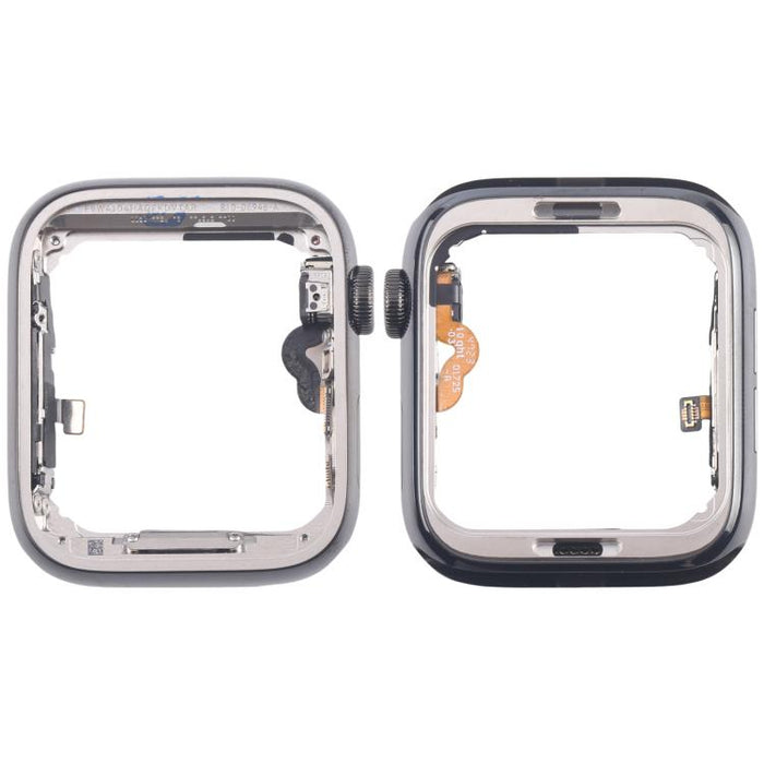 Graphite Steel Middle Frame Bezel Plate with Crown Spin Axis Flex Cable, For Apple Watch Series 5 44mm LTE, For Apple Watch Series 5 40mm LTE, For Apple Watch Series 4 44mm LTE, For Apple Watch Series 4 40mm LTE