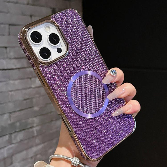 Electroplating PC Glitter Grain MagSafe Phone Case, For iPhone 13, For iPhone 12, For iPhone 12 Pro Max, For iPhone 12 Pro, For iPhone 11 Pro Max, For iPhone 11, For iPhone 11 Pro