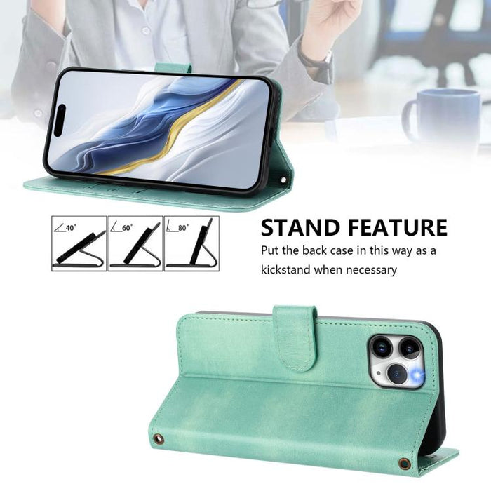 Line Splicing Buckle Retro Leather Phone Case, For iPhone 11 Pro Max, For iPhone 11, For iPhone 11 Pro, For iPhone X / XS, For iPhone XR, For iPhone XS Max, For iPhone 7 Plus / 8 Plus