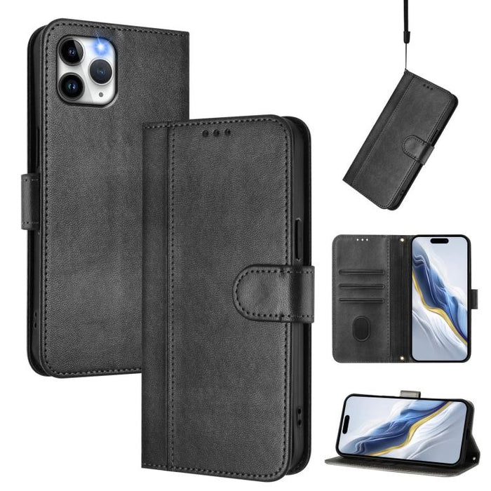 Line Splicing Buckle Retro Leather Phone Case, For iPhone 11 Pro Max, For iPhone 11, For iPhone 11 Pro, For iPhone X / XS, For iPhone XR, For iPhone XS Max, For iPhone 7 Plus / 8 Plus