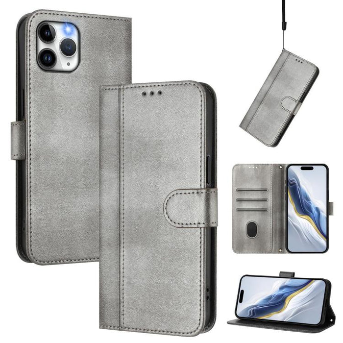 Line Splicing Buckle Retro Leather Phone Case, For iPhone 11 Pro Max, For iPhone 11, For iPhone 11 Pro, For iPhone X / XS, For iPhone XR, For iPhone XS Max, For iPhone 7 Plus / 8 Plus